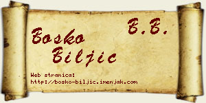 Boško Biljić vizit kartica